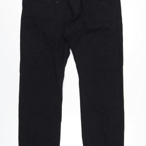 La Redoute Mens Black Cotton Straight Jeans Size 38 in L30 in Regular Button