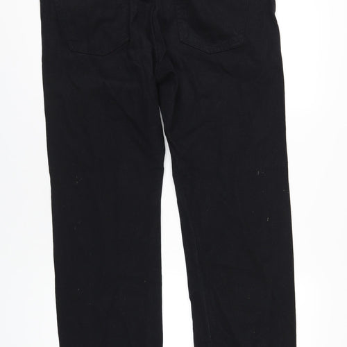La Redoute Mens Black Cotton Straight Jeans Size 38 in L30 in Regular Button