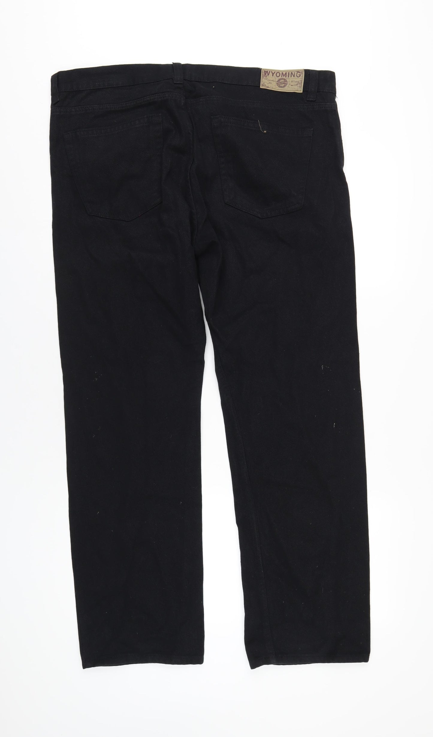 La Redoute Mens Black Cotton Straight Jeans Size 38 in L30 in Regular Button