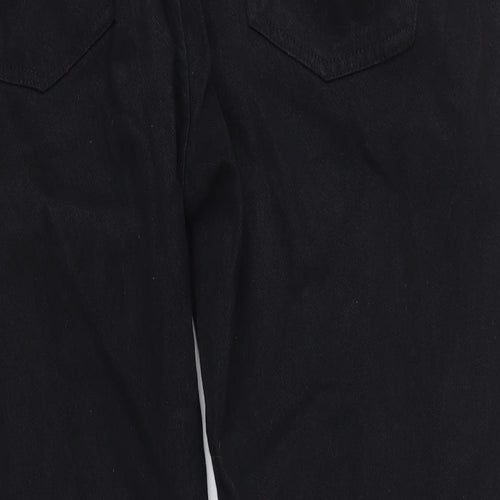 La Redoute Mens Black Cotton Straight Jeans Size 38 in L30 in Regular Button