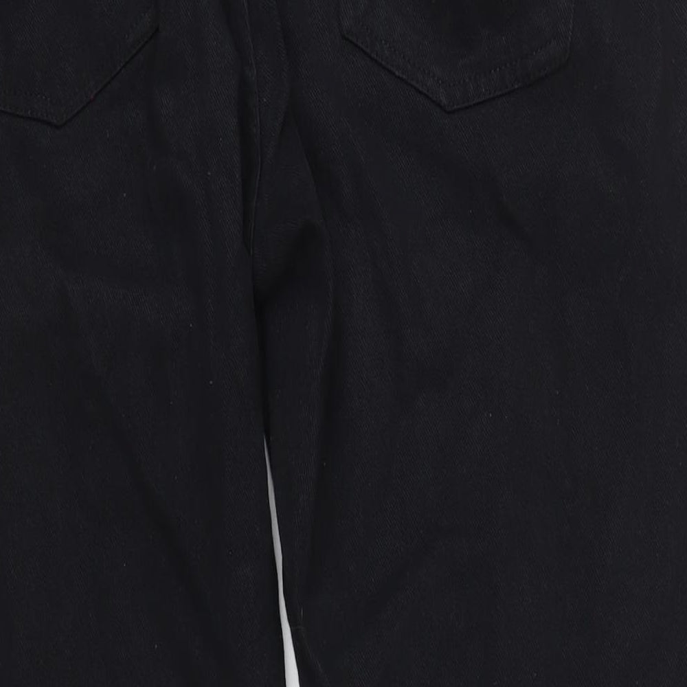 La Redoute Mens Black Cotton Straight Jeans Size 38 in L30 in Regular Button