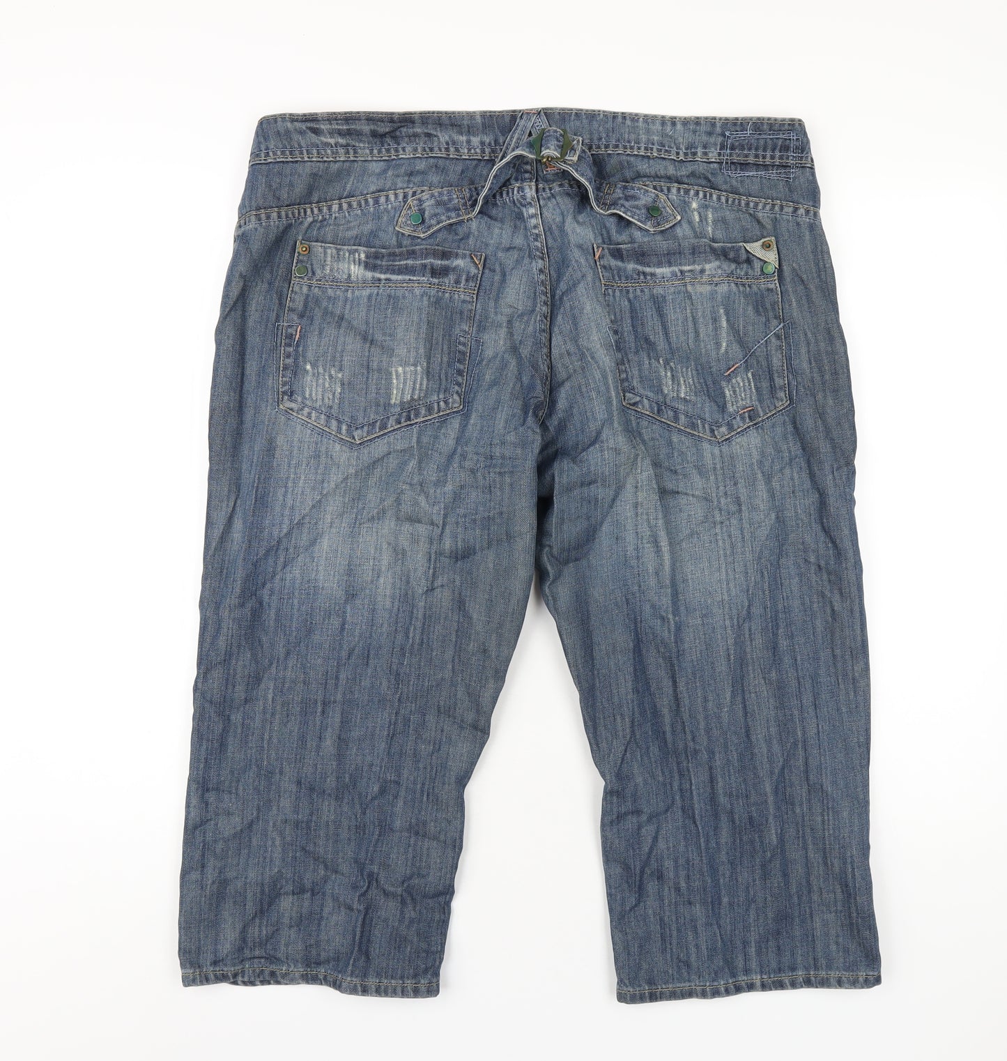 George Womens Blue Cotton Skimmer Shorts Size 16 L20 in Regular Zip