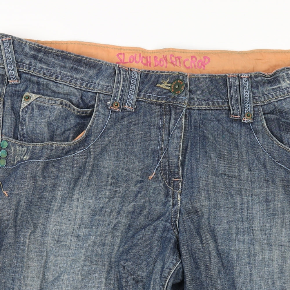 George Womens Blue Cotton Skimmer Shorts Size 16 L20 in Regular Zip