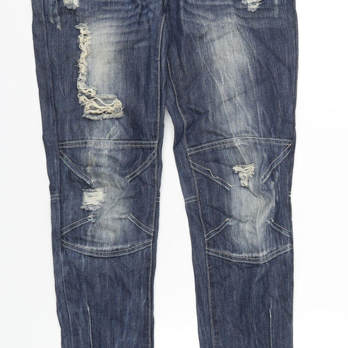 Blonde Heritage Womens Blue Cotton Straight Jeans Size 8 L32 in Regular Button