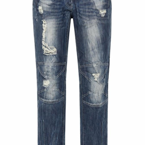 Blonde Heritage Womens Blue Cotton Straight Jeans Size 8 L32 in Regular Button