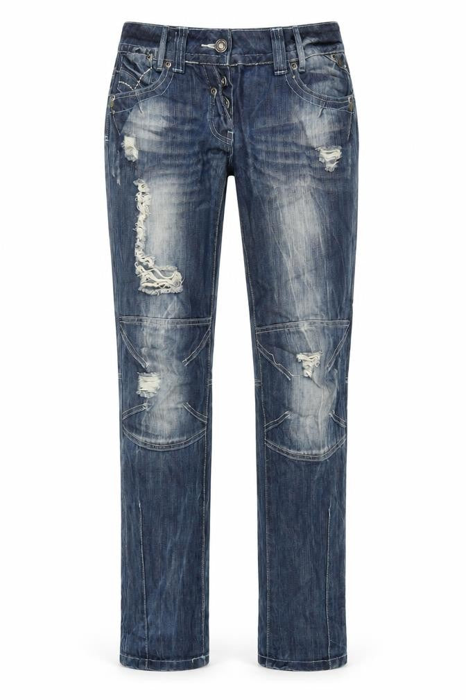 Blonde Heritage Womens Blue Cotton Straight Jeans Size 8 L32 in Regular Button