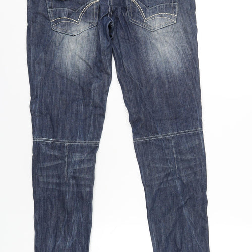 Blonde Heritage Womens Blue Cotton Straight Jeans Size 8 L32 in Regular Button