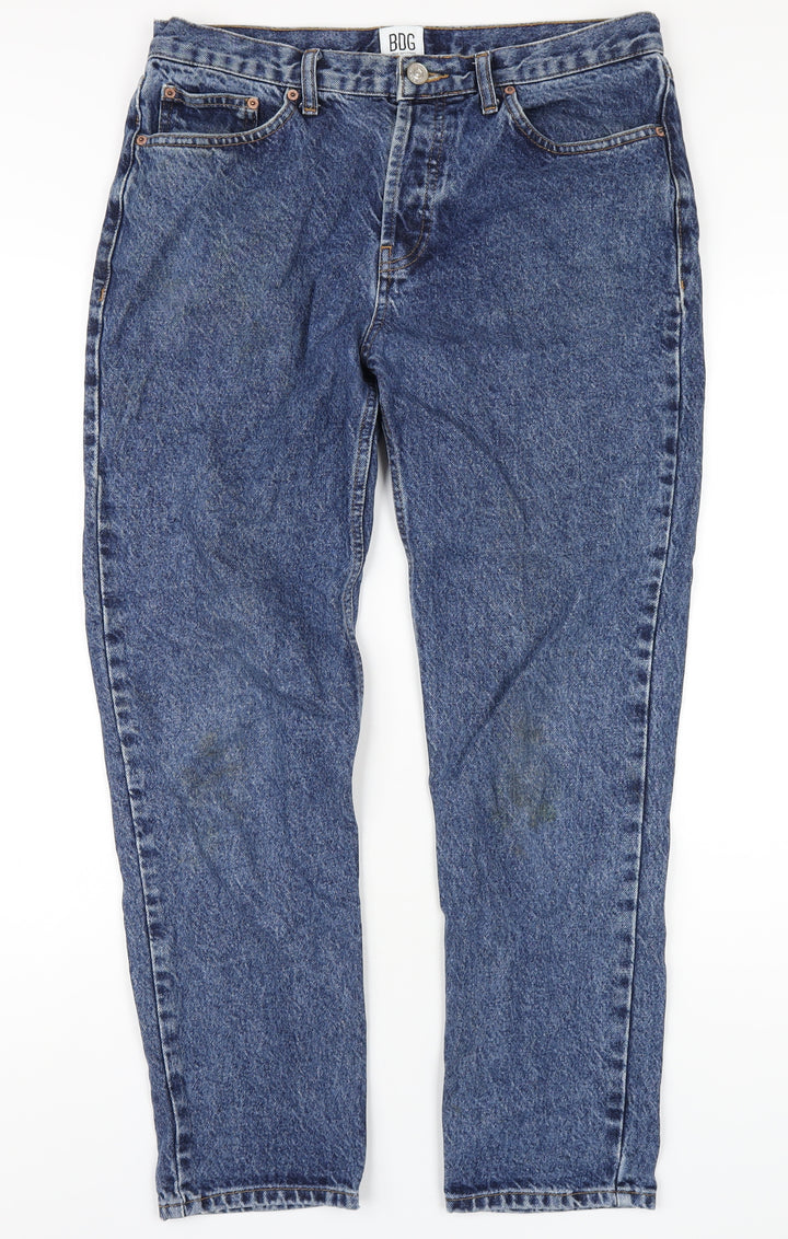 BDG Womens Blue Cotton Straight Jeans Size 32 in L32 in Regular Zip