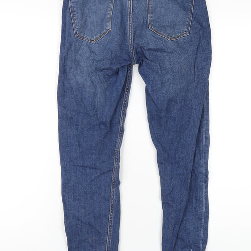 Zara Womens Blue Cotton Skinny Jeans Size 10 L27 in Regular Zip