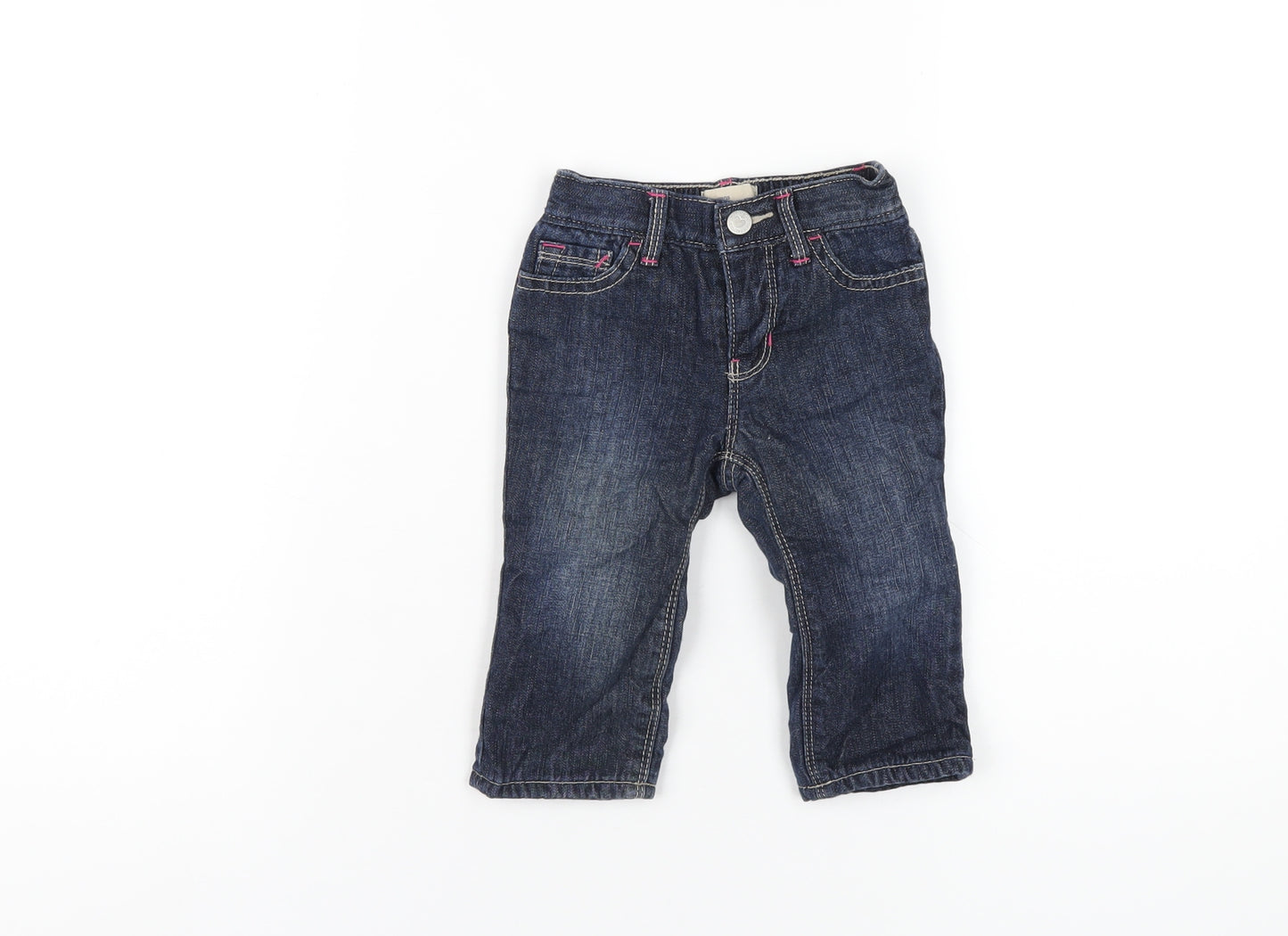 Gap Girls Blue Cotton Capri Jeans Size 6-9 Months Snap