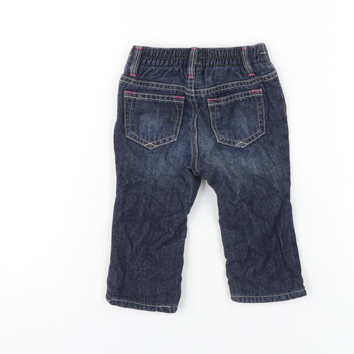 Gap Girls Blue Cotton Capri Jeans Size 6-9 Months Snap