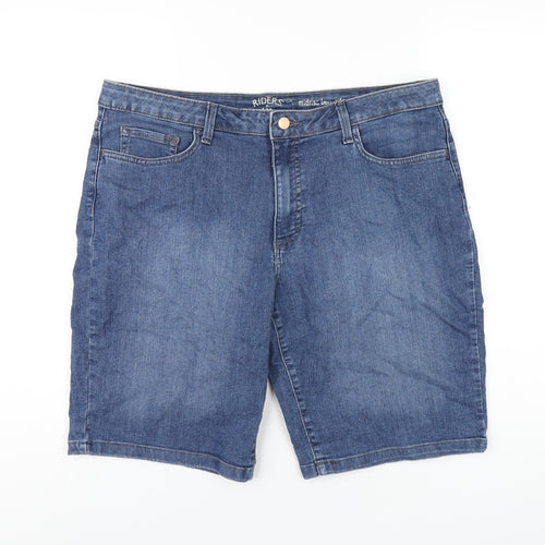 Lee Womens Blue Cotton Bermuda Shorts Size 38 in L11 in Regular Zip
