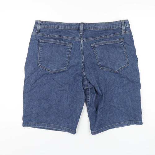 Lee Womens Blue Cotton Bermuda Shorts Size 38 in L11 in Regular Zip
