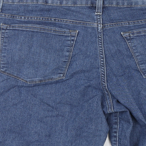 Lee Womens Blue Cotton Bermuda Shorts Size 38 in L11 in Regular Zip