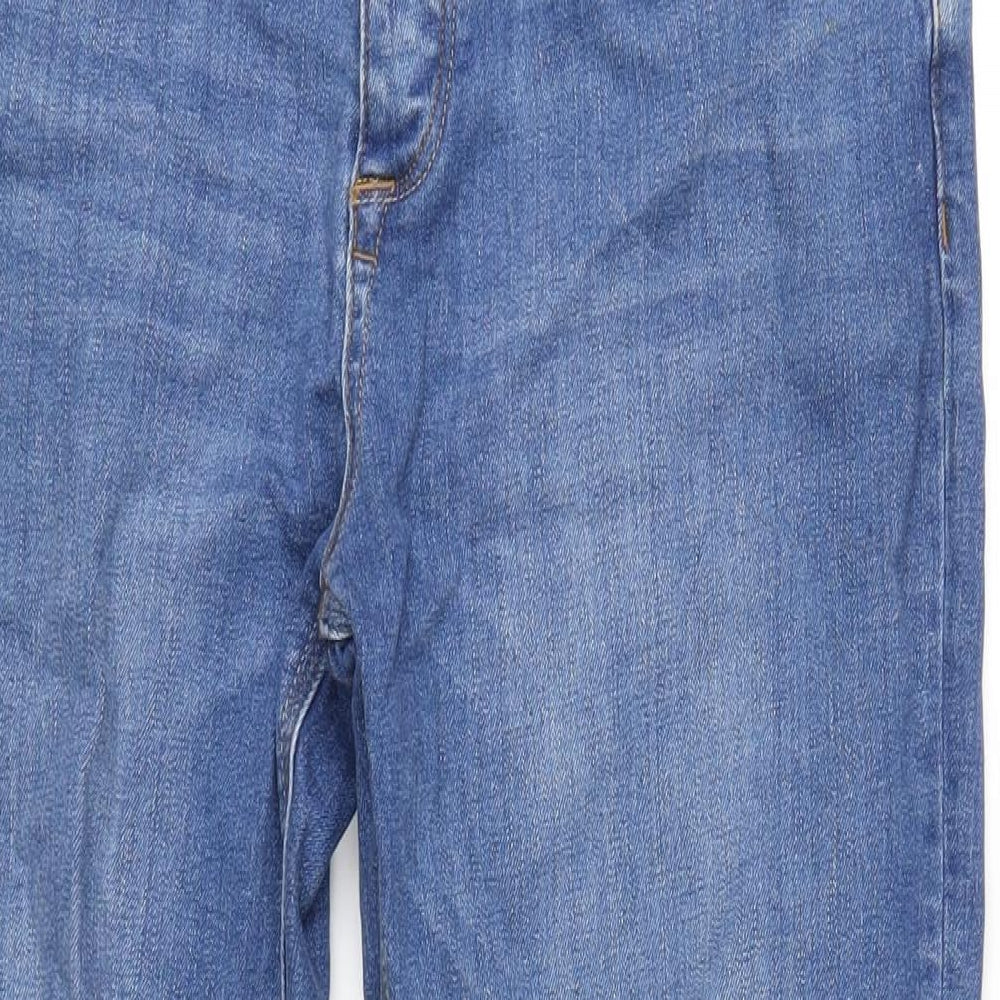 River Island Mens Blue Cotton Straight Jeans Size 32 in L32 in Regular Zip