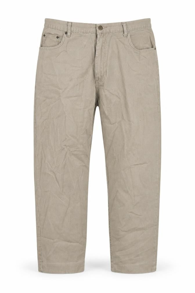 Armando Mens Beige Cotton Trousers Size 34 in L30 in Regular Zip