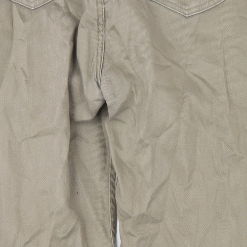 Armando Mens Beige Cotton Trousers Size 34 in L30 in Regular Zip