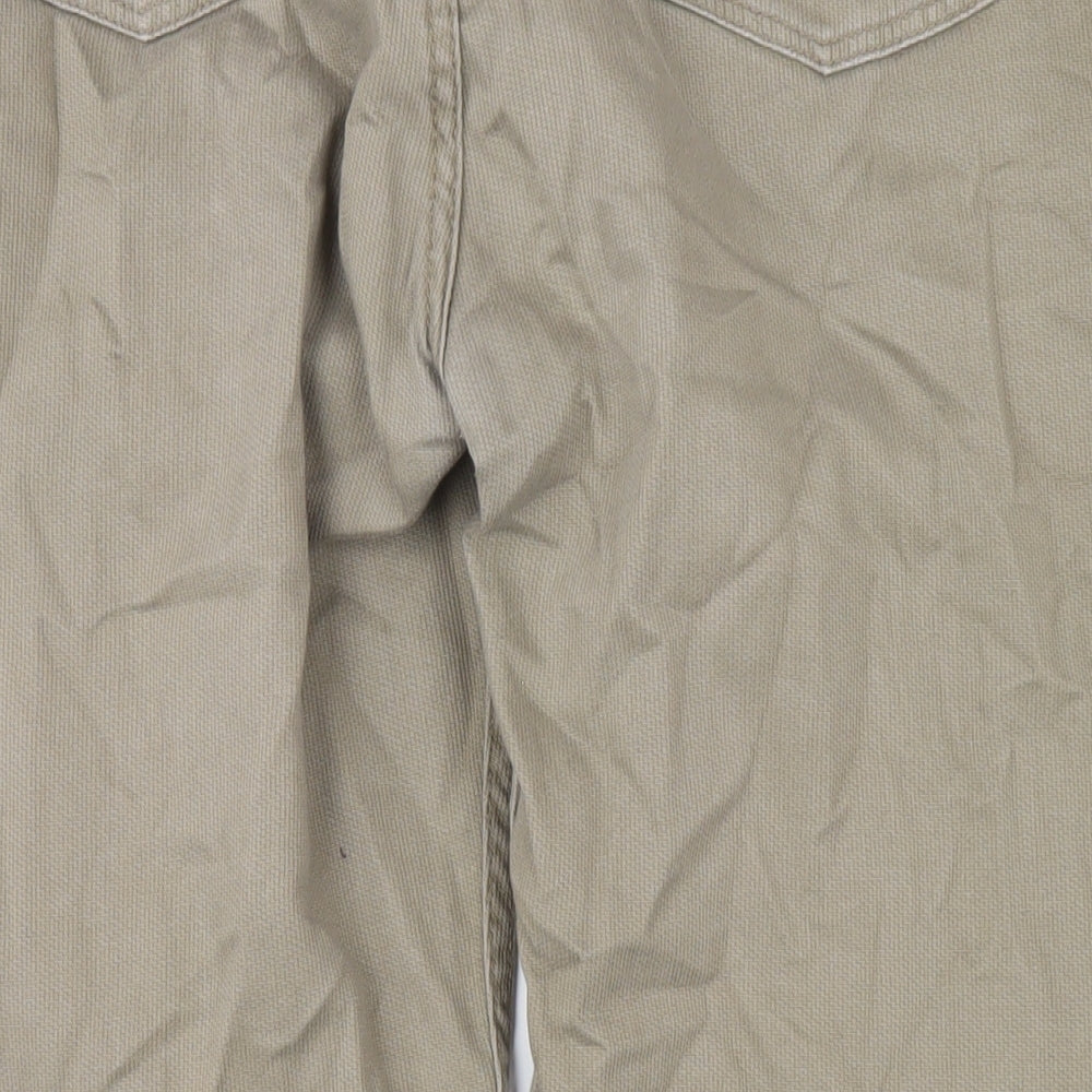 Armando Mens Beige Cotton Trousers Size 34 in L30 in Regular Zip