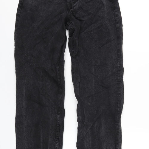 ASOS Womens Black Cotton Straight Jeans Size 28 in L32 in Regular Button