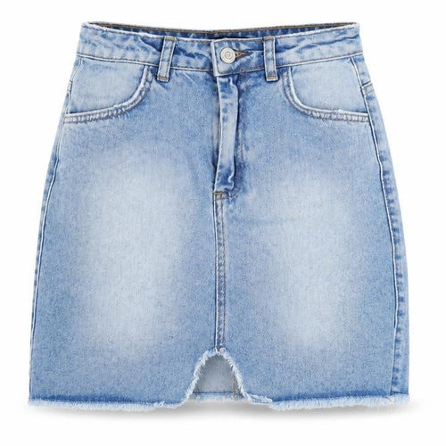 Missguided Womens Blue Cotton A-Line Skirt Size 6 Zip