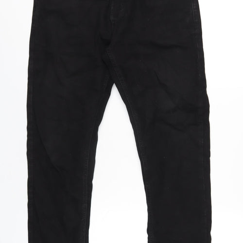 NEXT Mens Black Cotton Skinny Jeans Size 32 in L30 in Regular Zip