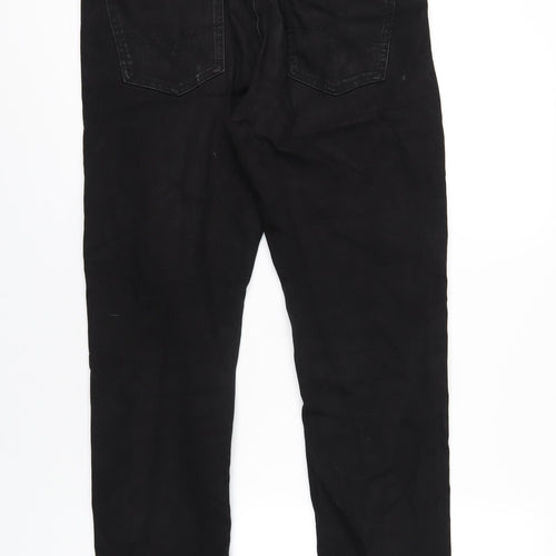 NEXT Mens Black Cotton Skinny Jeans Size 32 in L30 in Regular Zip