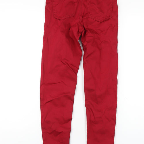 Marks and Spencer Womens Red Cotton Jegging Jeans Size 6 L28 in Regular