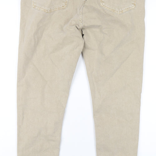 Topshop Womens Beige Cotton Skinny Jeans Size 34 in L32 in Regular Zip