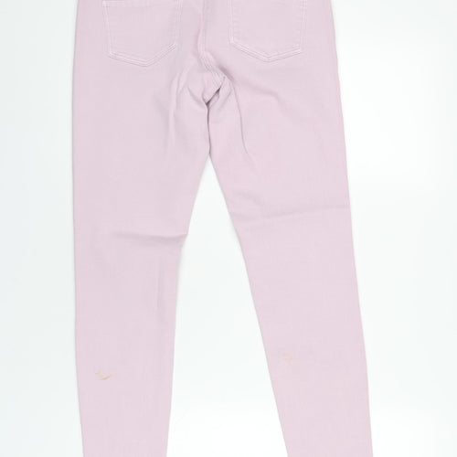 NEXT Womens Pink Cotton Skinny Jeans Size 10 L28 in Regular Zip