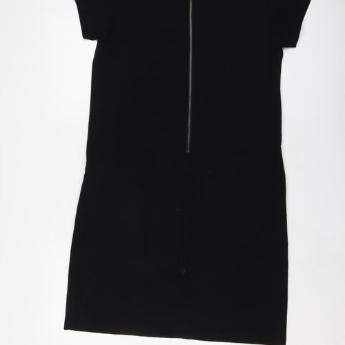 NEXT Womens Black Polyester A-Line Size 12 Round Neck Zip