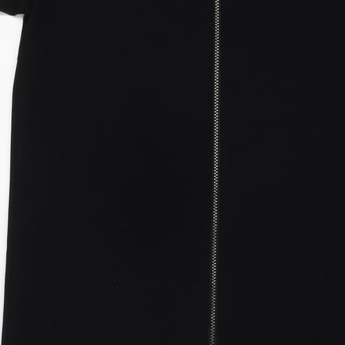 NEXT Womens Black Polyester A-Line Size 12 Round Neck Zip