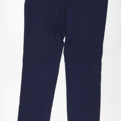 Marks and Spencer Mens Blue Polyester Trousers Size 36 in L33 in Regular Button