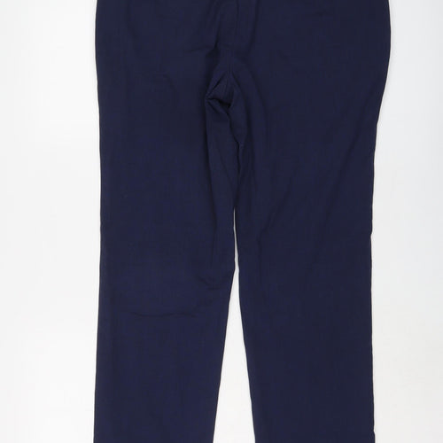 Marks and Spencer Mens Blue Polyester Trousers Size 36 in L33 in Regular Button