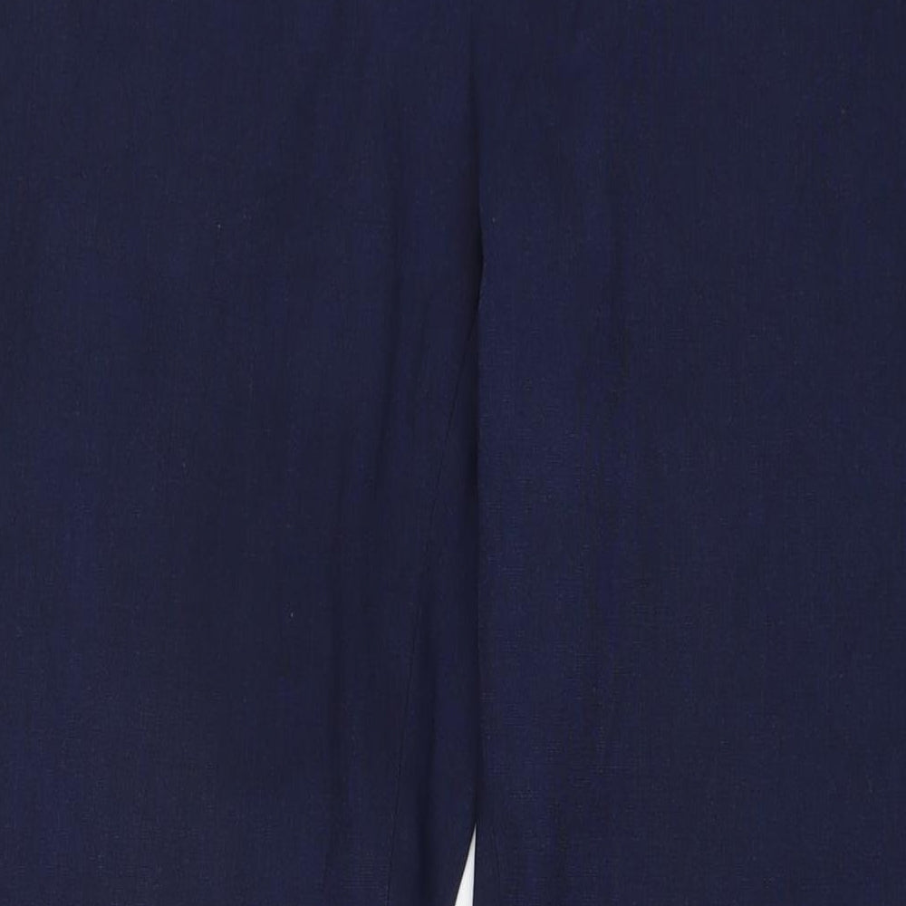 Marks and Spencer Mens Blue Polyester Trousers Size 36 in L33 in Regular Button