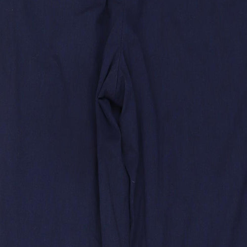 Marks and Spencer Mens Blue Polyester Trousers Size 36 in L33 in Regular Button