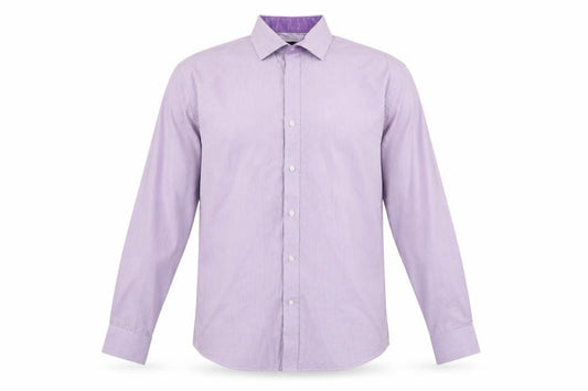 Front view of Blazer men’s purple cotton button-up, size 16, collared button