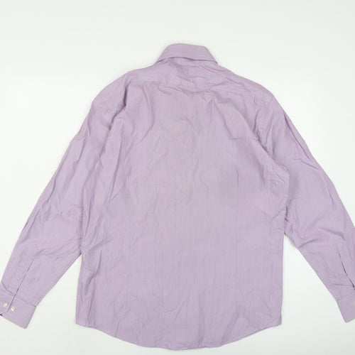 Blazer Mens Purple Cotton Button-Up Size 16 Collared Button