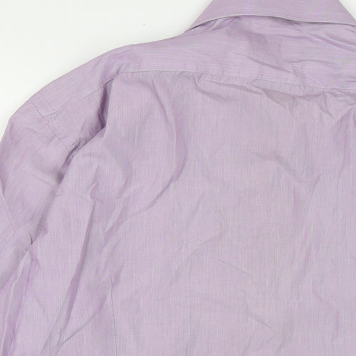 Blazer Mens Purple Cotton Button-Up Size 16 Collared Button