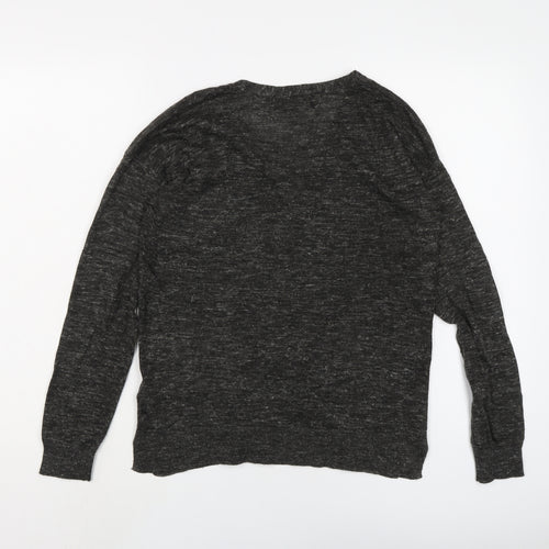 NEXT Womens Grey V-Neck Acrylic Cardigan Jumper Size 8