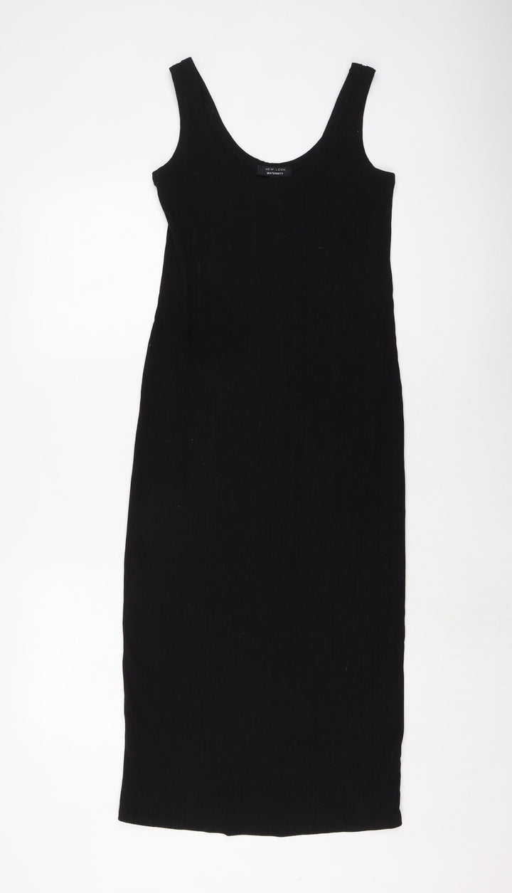 New Look Womens Black Polyester Bodycon Size 10 Round Neck Pullover