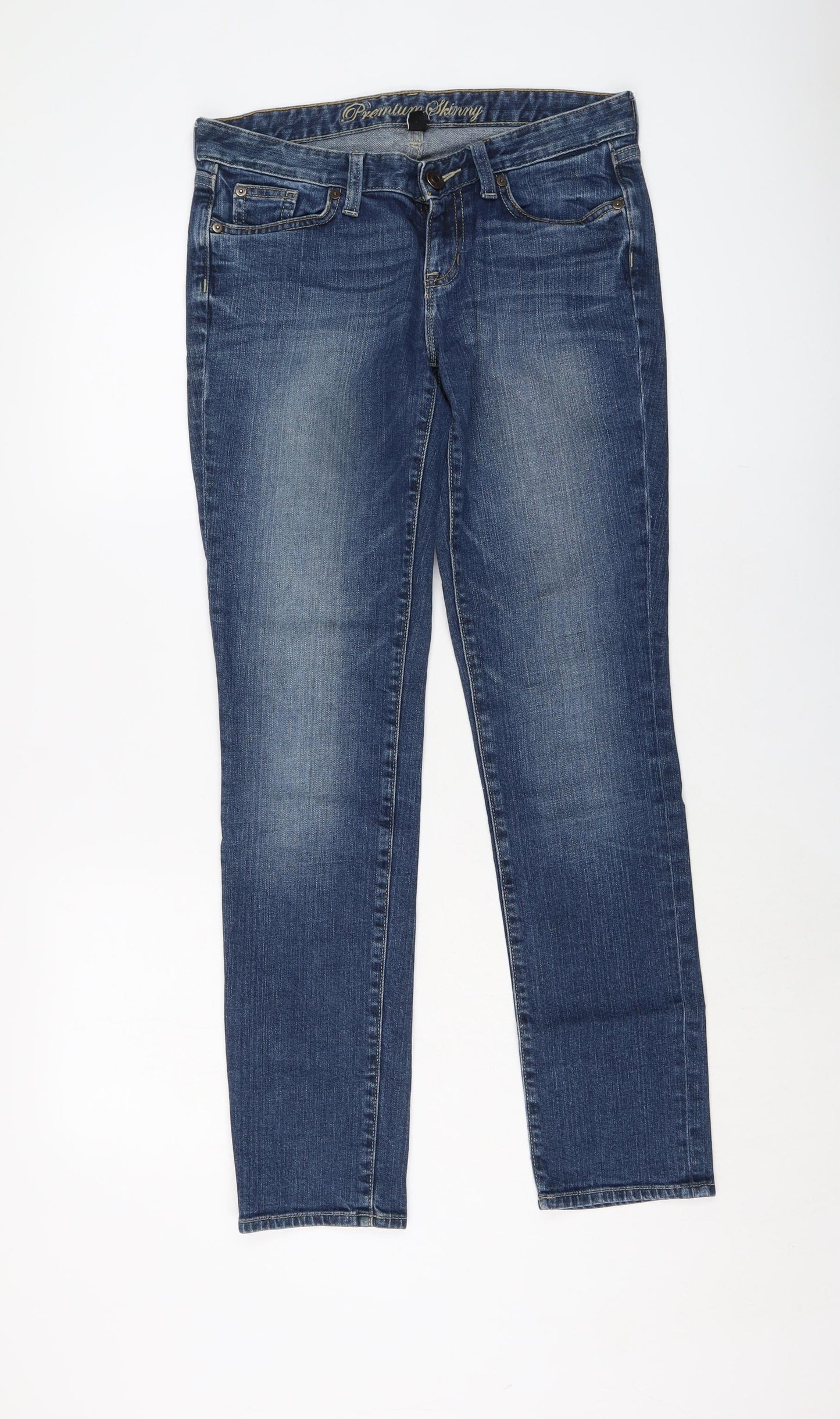 Gap Womens Blue Cotton Straight Jeans Size 27 in L30 in Regular Button