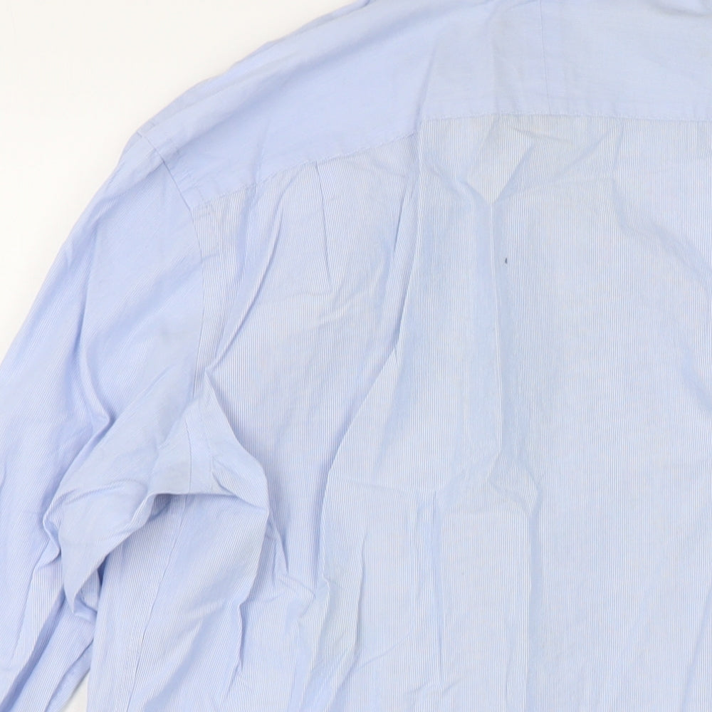 Jeff Banks Mens Blue Cotton Button-Up Size 15.5 Collared Button