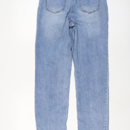 Papaya Womens Blue Cotton Mom Jeans Size 8 L29 in Regular Button