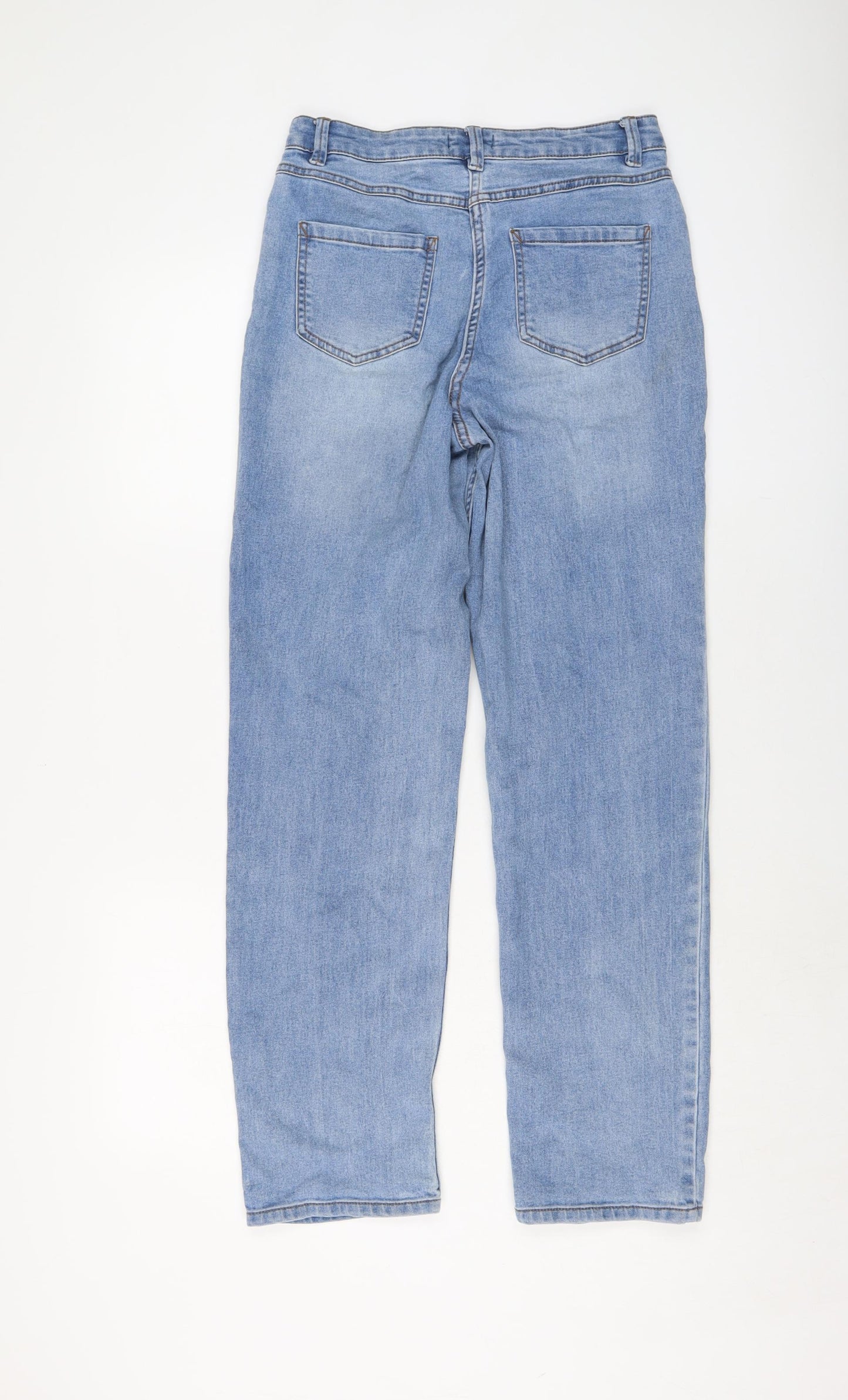 Papaya Womens Blue Cotton Mom Jeans Size 8 L29 in Regular Button