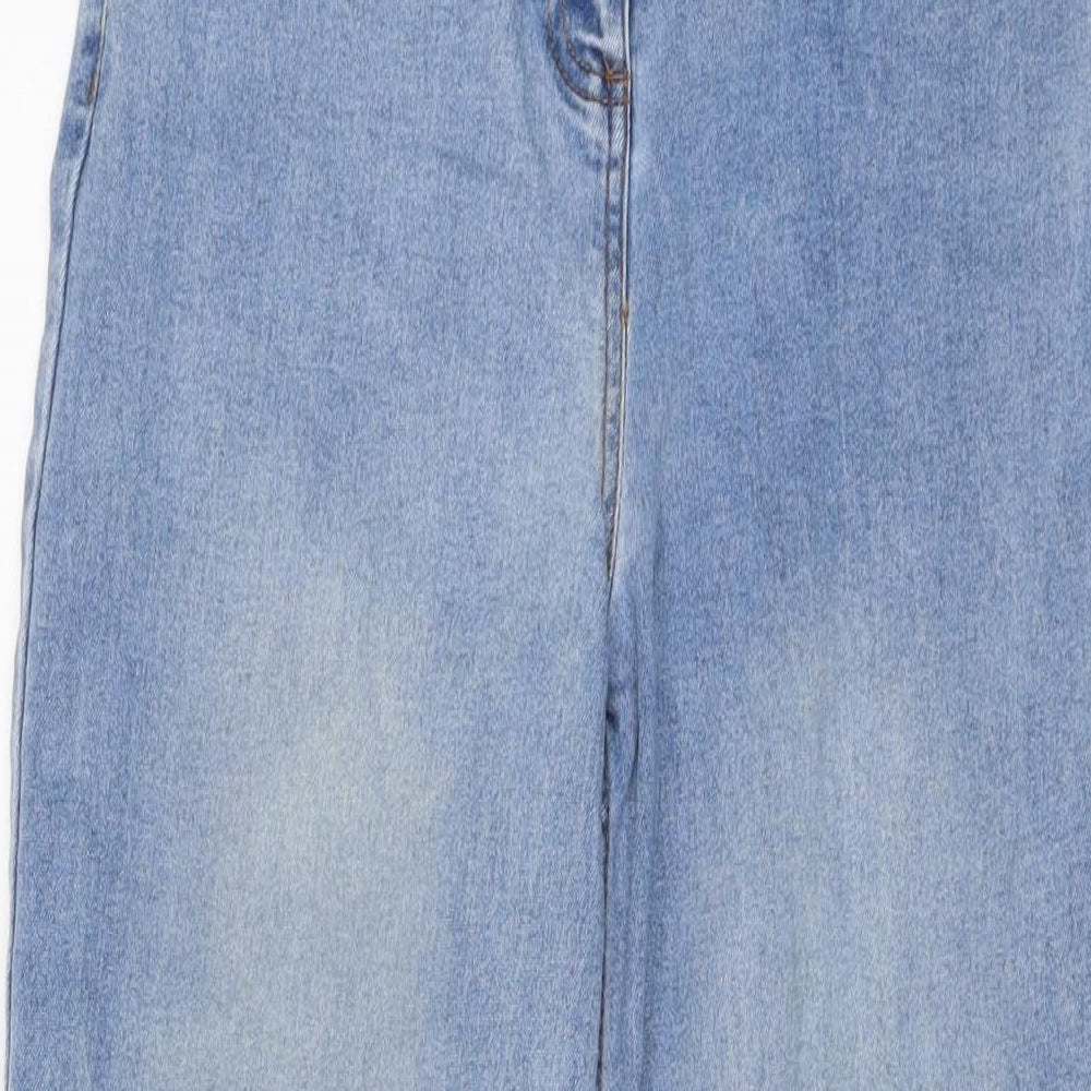 Papaya Womens Blue Cotton Mom Jeans Size 8 L29 in Regular Button