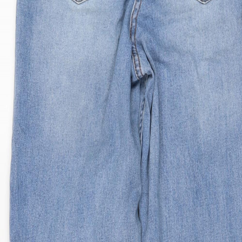 Papaya Womens Blue Cotton Mom Jeans Size 8 L29 in Regular Button