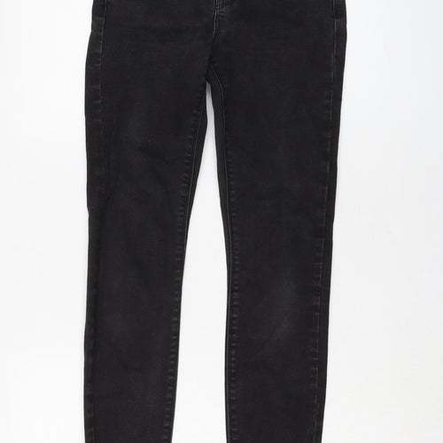 Denim & Co. Womens Grey Cotton Skinny Jeans Size 10 L29 in Regular Button
