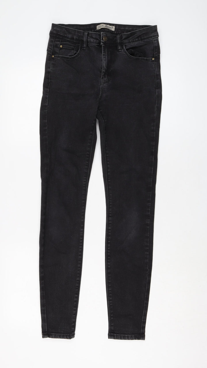 Denim & Co. Womens Grey Cotton Skinny Jeans Size 10 L29 in Regular Button