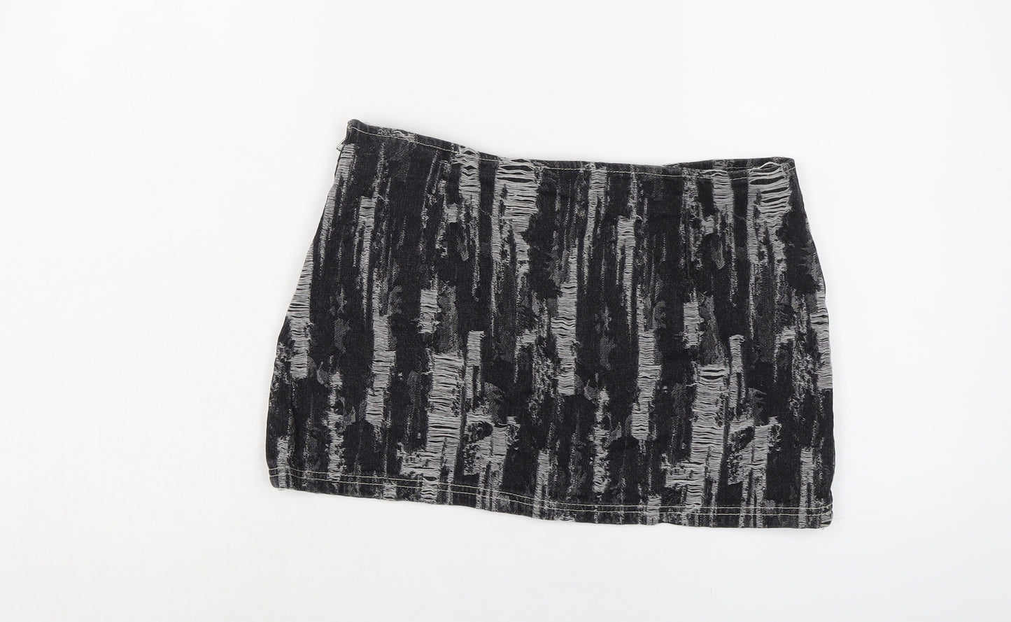 Milk it Womens Grey Cotton Mini Skirt Size 12 Zip
