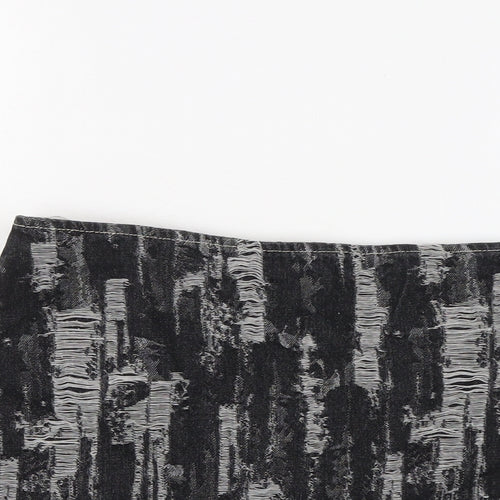 Milk it Womens Grey Cotton Mini Skirt Size 12 Zip